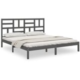 Posteljni okvir siv iz trdnega lesa 200x200 cm, (20684441) | Shoptok.si