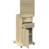  Govornica s kotačima i ladicom boja hrasta 55x55x107 cm drvena | shoptok.hr
