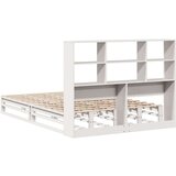 vidaXL Krevet s regalom za knjige bez madraca bijeli 120x200cm od drva | shoptok.hr