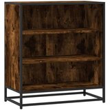 vidaXL Komoda dimljeni hrast 68x35x76 cm inženirski les in kovina | Shoptok.si