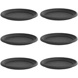  Kružni Pladanj za Cvijeće 6 pcs Crna Ø 14 x 2 cm Plastika | shoptok.hr