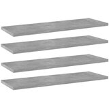 Police za knjige 4 kom siva boja betona 60x20x1,5 cm od iverice | shoptok.hr