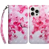 Eleganten etui ovitek za iPhone 16 Pro Max, Češnjev cvet