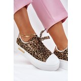 Boto Womens Sneakers On Massive Platform With Decorative Lacing Leopard Brown Zidora | shoptok.hr