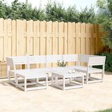 Maison Chic Seti vrtnega pohištva - Vrtna garnitura - Vrtni pohištvo set 6-delna bela trdna borovina, (21813019) | Shoptok.si