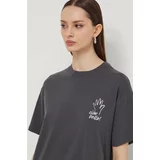 Abercrombie & Fitch Bombažna kratka majica ženski, črna barva
