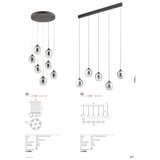  Redo 01-3490 -LED prigušiva luster na sajli KHADI 5xLED/5,2W/230V crna/zadimljena | Eponuda.com