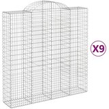  Lučne gabionske košare 9 kom 200x50x200/220cm pocinčano željezo | shoptok.hr