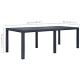  Vrtni stol antracit 220 x 90 x 72 cm plastika s izgledom ratana | shoptok.hr
