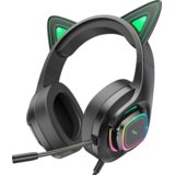 hoco. Slušalice sa mikrofonom, gaming, USB/3.5 mm, LED - W107 Cute Cat Black/Green | shoptok.hr