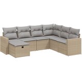 Maison Chic Seti vrtnega pohištva - Vrtna garnitura - Vrtni pohištvo set 7-delna z blazinami bež poli ratan, (21802215) | Shoptok.si