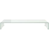 vidaXL Stojalo za TV / ekran stekleno belo 90x30x13 cm | Shoptok.si