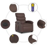  Električni masažni naslonjač na podizanje od umjetne kože smeđi | shoptok.hr