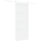 vidaXL drsna vrata s priborom bela 83x202 cm iz trdne borovine | Shoptok.si
