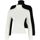 Trendyol black and White Turtleneck Double Pack Knitwear Sweater | ePonuda.com