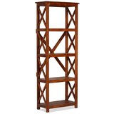  Polica za knjige od masivnog drva bagrema s obradom od šišama 60x30x160 cm | shoptok.hr