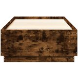 vidaXL Posteljni okvir dimljeni hrast 90x200 cm inženirski les | Shoptok.si