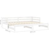  Dnevni ležaj na izvlačenje 2 x (90 x 200) cm bijeli od borovine | Eponuda.com