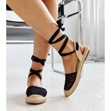 Gemre Black lace espadrilles with open heel Teha | ePonuda.com