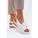 ARTIKER Ladies Leather Wedge Sandals White | Shoptok.si