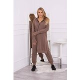 Kesi Set of sweatshirt with longer mocha side Cene