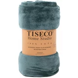 Tiseco Home Studio Plavi prekrivač od mikropliša za bračni krevet 180x220 cm Cosy –
