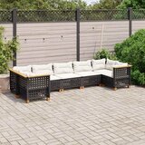  7-dijelni set vrtnih sofa od poliratana s jastucima crni Crna 63.5 x 63.5 x 62 cm | shoptok.hr