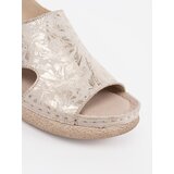 GOODIN Light beige flat sandals with buckle | Shoptok.si