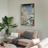  Slika - Utagawa Hiroshige – Drum bridge and Setting Sun Hill at Meguro 80x120 U prirodnom drvenom okviru | shoptok.hr