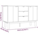  Komoda OTTA 113,5 x 43 x 73 cm od masivne borovine | shoptok.hr