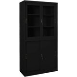  Uredski ormarić s kliznim vratima crni 90 x 40 x 180 cm čelični Cijene