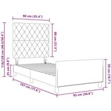  Tamnosivi okvir za krevet 90x190 cm baršun | shoptok.hr