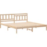 vidaXL Krevetna konstrukcija Smeđa 200 x 200 cm Čvrsta borova drva | shoptok.hr