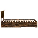  Krevetna konstrukcija s ladicama Dimljeni hrast 90 x 190 cm | shoptok.hr