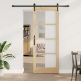 vidaXL drsna vrata s kompletom opreme 83x211 cm iz trdnega borovega lesa, notranja vrata z steklom 'ORKDAL'83x211x4 cm iz trdnega borovega lesa Cene
