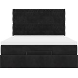 Ottoman krevet s madracima i LED diodama crni 140x200 cm baršun | shoptok.hr