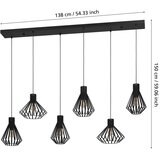 Eglo 390126 - visilica na sajli basidano 6xE27/40W/230V crna | Eponuda.com