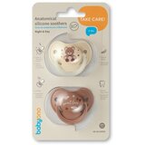 BabyOno Anatomska silikonska duda GLOW 0-6 m, 2 kosa | Shoptok.si