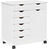  Mobilni ormar Bijelo 63,5 x 39 x 65,5 cm Čvrsto borovo drvo | shoptok.hr