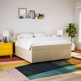vidaXL Box spring postelja z vzmetnico krem 180x200 cm blago | Shoptok.si