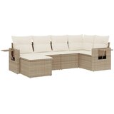 6-dijelni set vrtnih sofa s jastucima bež od poliratana | shoptok.hr