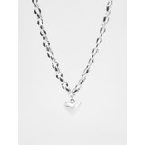 Reserved ogrlica choker v srebrnem odtenku z obeskom v obliki srca - srebrna | Shoptok.si