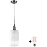 Brilagi LED luster na sajli RETRO GLASS 1xE27/60W/230V Ø 14 cm crna/bela Cene
