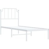 Metalni okvir za krevet s uzglavljem bijeli 75x190 cm | shoptok.hr