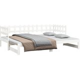  Dnevni ležaj na izvlačenje bijeli 2x(90x190)cm masivna borovina | shoptok.hr