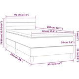 Box spring postelja z vzmetnico svetlo siva 90x200 cm žamet, (20723359) | Shoptok.si