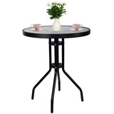 springos stakleni okrugli vrtni stol, crni 60 cm | shoptok.hr