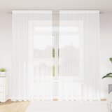 vidaXL Čipkasta Zavesa z zavesami Cvetlični Bela 200 x 300 cm Poliester | Shoptok.si