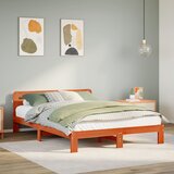 vidaXL Posteljni okvir brez vzmetnice voščeno rjav 160x200 cm borovina Cene
