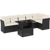 Maison Chic Seti vrtnega pohištva - Vrtna garnitura - Vrtni pohištvo set 7-delna z blazinami črn poli ratan, (21801181) | Shoptok.si